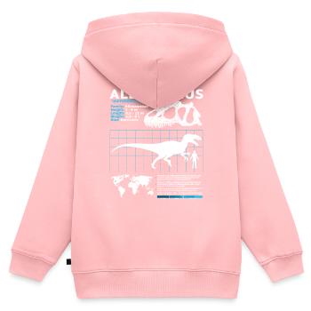 Allosaurus Datenblatt - Kinder Premium Organic Zip Hoodie - Rosa - Hinten - AI Model Kid Female (0cm)