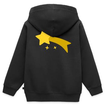 Sternschnuppe Sterne Sternchen - Kinder Premium Organic Zip Hoodie - Schwarz - Hinten - AI Model Kid Male (0cm)