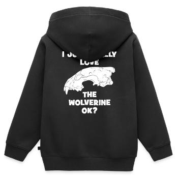 J’adore vraiment le Wolverine ok? - Sweat Premium à capuche zippé enfant bio - noir - Dos - AI Model Kid Male (0cm)