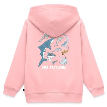 No Fins No Future Haiarten - Kinder Premium Organic Zip Hoodie - Rosa - Hinten - AI Model Kid Female (0cm)