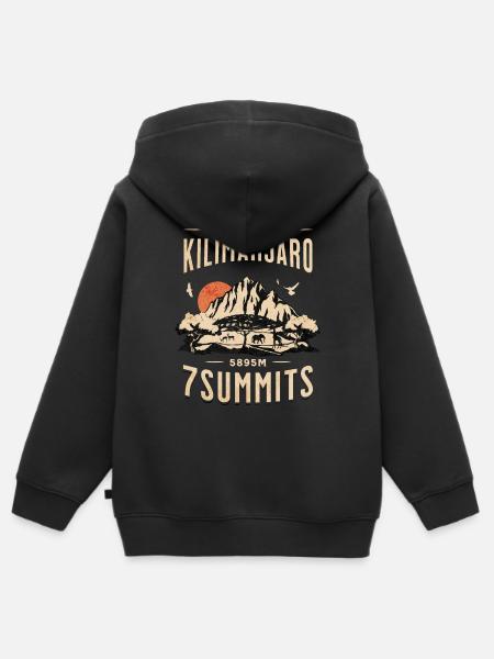Kilimandscharo - 7 Gipfel - Kinder Premium Organic Zip Hoodie - Schwarz