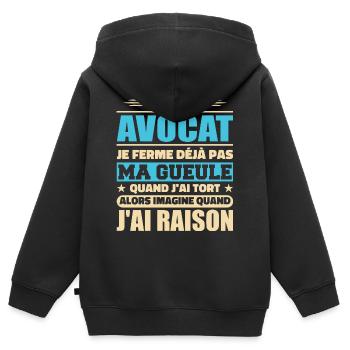 Ich bin Anwalt - Anwalt Humor Geschenk - Kinder Premium Organic Zip Hoodie - Schwarz - Hinten - AI Model Kid Male (0cm)