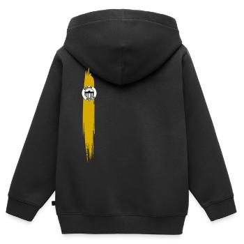 Streifen von Berlin Gelb - Kinder Premium Organic Zip Hoodie - Schwarz - Hinten - AI Model Kid Male (0cm)