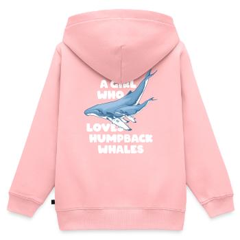 Just a girl who loves humpback whales Buckelwal - Kinder Premium Organic Zip Hoodie - Rosa - Hinten - AI Model Kid Female (0cm)