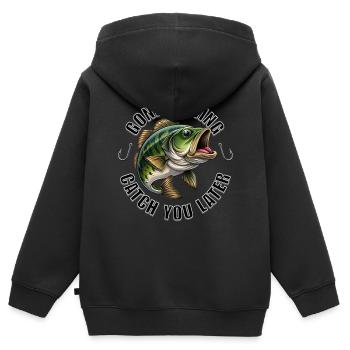 Gone Fishing Catch you later - Kids Premium Organic Zip-up Hoodie - black - Back - AI Model Kid Male (0cm)