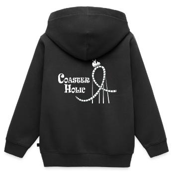 Ingénieur des montagnes russes - Sweat Premium à capuche zippé enfant bio - noir - Dos - AI Model Kid Male (0cm)