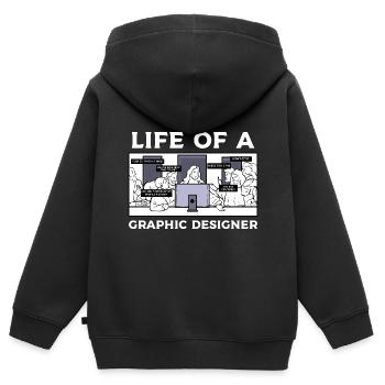 Grafiker Designerin Grafik Designer Künstlerin - Kinder Premium Organic Zip Hoodie - Schwarz - Hinten - AI Model Kid Male (0cm)
