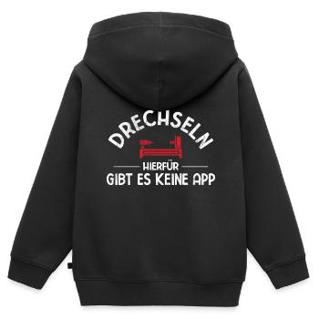 Drechseln Drehen - Kinder Premium Organic Zip Hoodie - Schwarz - Hinten - AI Model Kid Male (0cm)