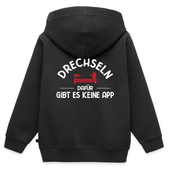 Drechseln Drehen - Kinder Premium Organic Zip Hoodie - Schwarz - Hinten - AI Model Kid Male (0cm)