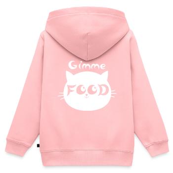 Katze - Gib mir Fressen - Kinder Premium Organic Zip Hoodie - Rosa - Hinten - AI Model Kid Female (0cm)