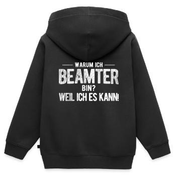 Beamter Arbeit Beamte - Kinder Premium Organic Zip Hoodie - Schwarz - Hinten - AI Model Kid Male (0cm)