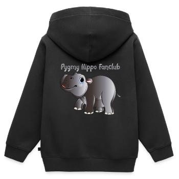 Süßes Zwergflusspferd - Pygmy Hippo Fanclub - Kinder Premium Organic Zip Hoodie - Schwarz - Hinten - AI Model Kid Male (0cm)