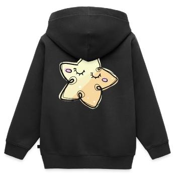 ASTERISK - Sweat Premium à capuche zippé enfant bio - noir - Dos - AI Model Kid Male (0cm)