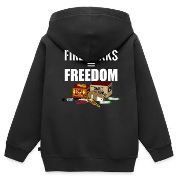 Freedom Fireworks - Kids Premium Organic Zip-up Hoodie - black - Back - AI Model Kid Male (0cm)