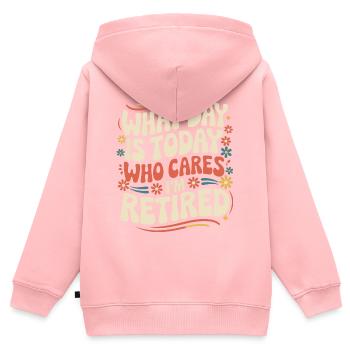 Rentner Ruhestand Rente Pensionierung - Kinder Premium Organic Zip Hoodie - Rosa - Hinten - AI Model Kid Female (0cm)