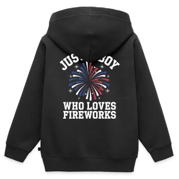Pyrotechniker Feuerwerk Pyrotechnik - Kinder Premium Organic Zip Hoodie - Schwarz - Hinten - AI Model Kid Male (0cm)