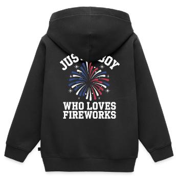Pyrotechniker Feuerwerk Pyrotechnik - Kinder Premium Organic Zip Hoodie - Schwarz - Hinten - AI Model Kid Male (0cm)