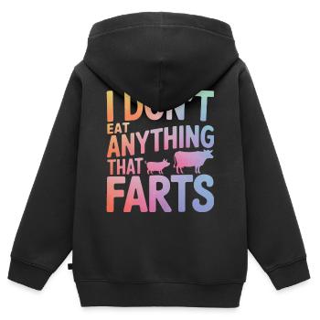 Vegetarian Vegan Veggie Vegetarian - Kids Premium Organic Zip-up Hoodie - black - Back - AI Model Kid Male (0cm)