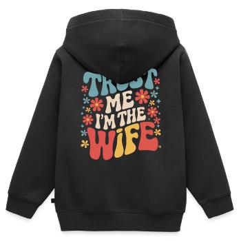Frau Ehefrau Partnerin Familie Verheiratet - Kinder Premium Organic Zip Hoodie - Schwarz - Hinten - AI Model Kid Male (0cm)