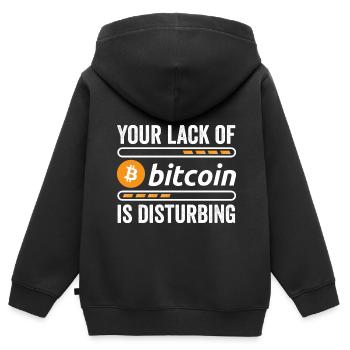 Mangel an Bitcoin ist beunruhigend – Kryptowährung - Kinder Premium Organic Zip Hoodie - Schwarz - Hinten - AI Model Kid Male (0cm)