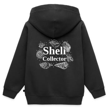 Muschel und Schneckenhaus Sammler - Kinder Premium Organic Zip Hoodie - Schwarz - Hinten - AI Model Kid Male (0cm)