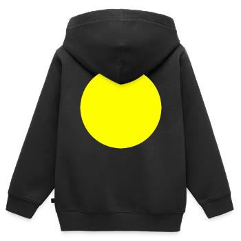 Kreis gelb - Kinder Premium Organic Zip Hoodie - Schwarz - Hinten - AI Model Kid Male (0cm)