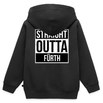 Straight Outta Fürth - Kinder Premium Organic Zip Hoodie - Schwarz - Hinten - AI Model Kid Male (0cm)
