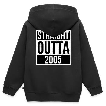 Straight Outta 2005 - Kinder Premium Organic Zip Hoodie - Schwarz - Hinten - AI Model Kid Male (0cm)