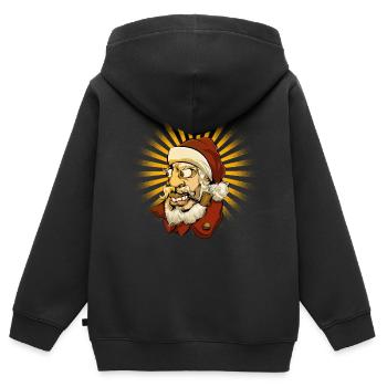 frais Père Noël - Sweat Premium à capuche zippé enfant bio - noir - Dos - AI Model Kid Male (0cm)