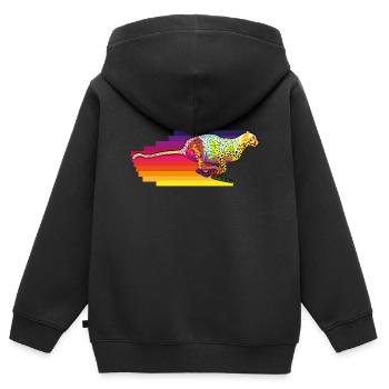 Gepart in Action - Kinder Premium Organic Zip Hoodie - Schwarz - Hinten - AI Model Kid Male (0cm)