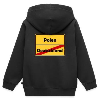 Polen! Auswandern/Reisen nach Polen! - Kinder Premium Organic Zip Hoodie - Schwarz - Hinten - AI Model Kid Male (0cm)
