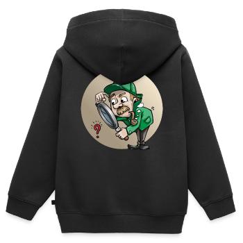 detective detective private investigationgator1 - Sweat Premium à capuche zippé enfant bio - noir - Dos - AI Model Kid Male (0cm)