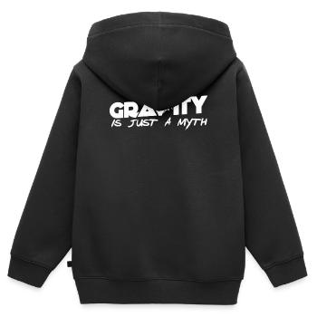 Klettern ist die Leidenschaft des Bergsteigers - Kinder Premium Organic Zip Hoodie - Schwarz - Hinten - AI Model Kid Male (0cm)
