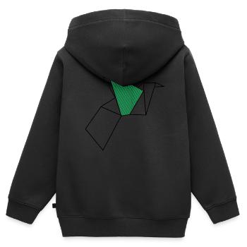 grue - Sweat Premium à capuche zippé enfant bio - noir - Dos - AI Model Kid Male (0cm)