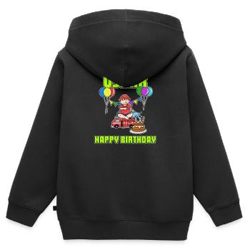 Geburtstag Feuerwehr Oskar Geschenk Birthday - Kinder Premium Organic Zip Hoodie - Schwarz - Hinten - AI Model Kid Male (0cm)