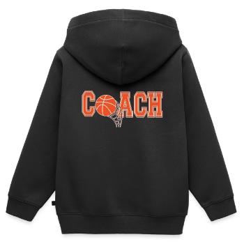 Basketball - Coach - Kinder Premium Organic Zip Hoodie - Schwarz - Hinten - AI Model Kid Male (0cm)