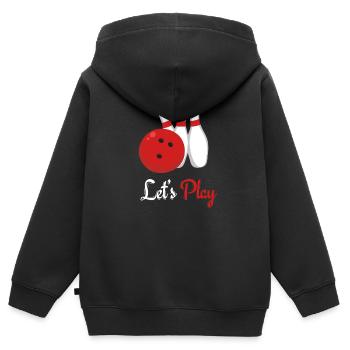 bowling - Sweat Premium à capuche zippé enfant bio - noir - Dos - AI Model Kid Male (0cm)