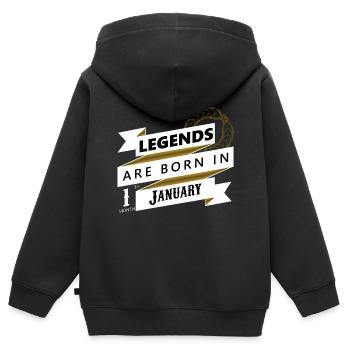 Legenden sind im Januar geboren Legends born - Kinder Premium Organic Zip Hoodie - Schwarz - Hinten - AI Model Kid Male (0cm)