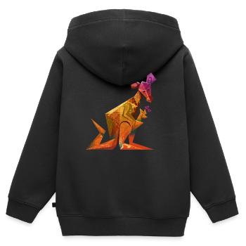 kangourou - Sweat Premium à capuche zippé enfant bio - noir - Dos - AI Model Kid Male (0cm)