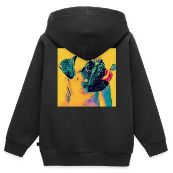 Pop Art - Kids Premium Organic Zip-up Hoodie - black - Back - AI Model Kid Male (0cm)
