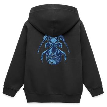 Crâne - Coucou - Cadeau - Sweat Premium à capuche zippé enfant bio - noir - Dos - AI Model Kid Male (0cm)