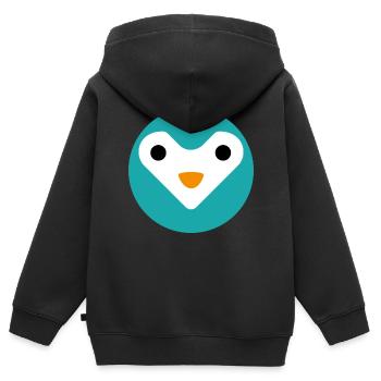Minimalistische süße Eule - Kinder Premium Organic Zip Hoodie - Schwarz - Hinten - AI Model Kid Male (0cm)