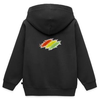 Rasta Scratches - Sweat Premium à capuche zippé enfant bio - noir - Dos - AI Model Kid Male (0cm)