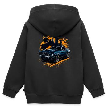 Klassischer Sportwagen - Kinder Premium Organic Zip Hoodie - Schwarz - Hinten - AI Model Kid Male (0cm)
