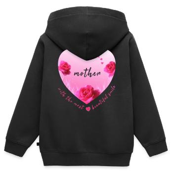 mother Mummy mom mama - Kinder Premium Organic Zip Hoodie - Schwarz - Hinten - AI Model Kid Male (0cm)