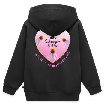 tollste Schwiegertochter - Kinder Premium Organic Zip Hoodie - Schwarz - Hinten - AI Model Kid Male (0cm)