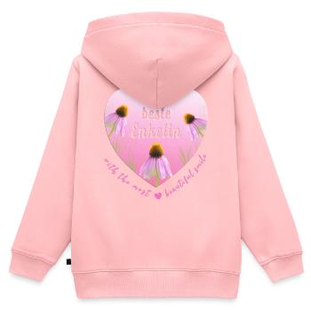 meilleure petite-fille - Sweat Premium à capuche zippé enfant bio - rose - Dos - AI Model Kid Female (0cm)