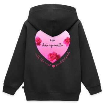 beste Schwiegermutter - Kinder Premium Organic Zip Hoodie - Schwarz - Hinten - AI Model Kid Male (0cm)