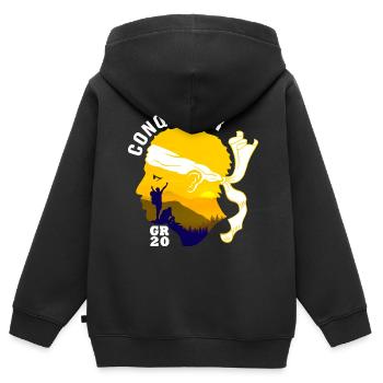 Eroberer GR20 Korsika Wandern - Kinder Premium Organic Zip Hoodie - Schwarz - Hinten - AI Model Kid Male (0cm)