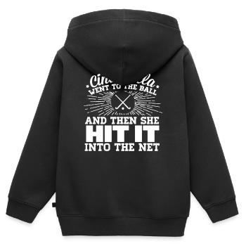 Field Hockey Cenderella Hit It Into The Net - Kids Premium Organic Zip-up Hoodie - black - Back - AI Model Kid Male (0cm)